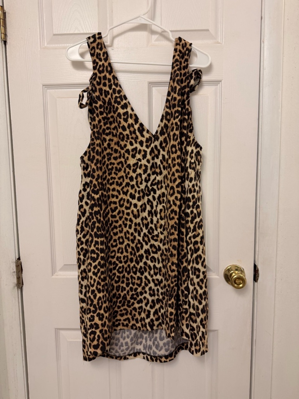 H&M Leopard Print V-Neck Slip Dress - Tan & Black - Picture 2 of 4